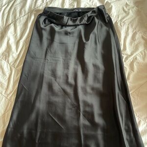 Black silk maxi skirt from Nasty Gal